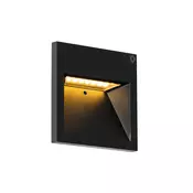 Sodobna stenska svetilka črna z LED - Gem 2