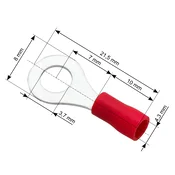 43-012# Izolirani obročni konektor l vijak 3,7 kabel 4,3 mm