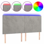 Vidaxl LED posteljno vzglavje svetlo sivo 160x5x118/128 cm žamet