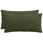 vidaXL Prevleka za blazino 2 pcs ALMELO Zelena 40 x 70 cm korduroy
