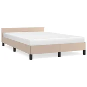 shumee vidaXL Posteljni okvir brez vzmetnice Cappuccino 120x190 cm umetno usnje