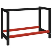 Okvir za radni stol metalni 120 x 57 x 79 cm crno-crveni
