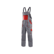CANIS Radne pantalone na tregere Luxy Robin/ siva/crvena