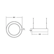 BRUMBERG Biro Krožni obroč 10 navzgor/navzdol O60cm vklop/izklop črna 830 - Študija/pisarna - Sodobni - Aluminij