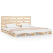 Vidaxl Posteljni okvir 120x190 cm trdna borovina