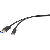 Renkforce Renkforce USB kabel USB 3.2 gen. 1 (USB 3.0) USB-A vtič\, USB-C® vtič 0.50 m črna RF-4599658, (20416466)