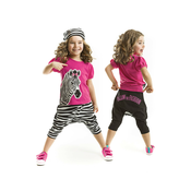 Denokids Zebra Fashion Girls T-shirt Capri Shorts Set