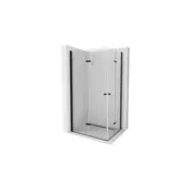 Mexen Lima Duo pregibna tuš kabina 90 x 80 cm, prozorna, črna - 856-090-080-70-00-02