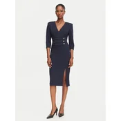 Rinascimento Cocktail obleka CFC0020495002 Mornarsko modra Slim Fit
