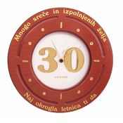 LESTUR Stenska darilna ura Okrogla letnica 30, darilna ura, lesena ura, stenska ura, okrogla obletnica, letnica, darilo, darilo za moške, darilo za ženske, Slovenija