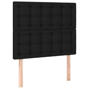 Vidaxl Vzglavje postelje črno 80x5x118/128 cm blago