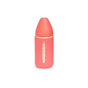 Suavinex Flašica Staklena 240Ml 3P S + Sil. Navlaka Roze