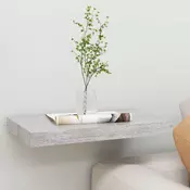 Plutajuca zidna polica siva boja betona 50 x 23 x 3,8 cm MDF