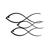 Wallity Zidna dekoracija Fish, 50x30cm, Crna
