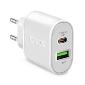 slomart Polnilnik SBS TETRPD20W 20W USB-A USB-C s Power Delivery - bel