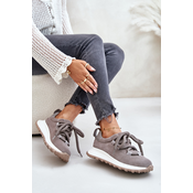 Suede womens sneakers with chunky lacing Artiker grey