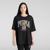 Mens Puma NEKOSAN x HOOPS DYLAN Graphic Oversized Short Sleeve Tee Unisex, Black, Size S, Clothing