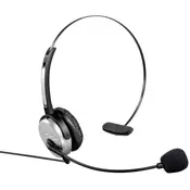 Hama Telefonske slušalice s mikrofonom 2.5 mm utikac, s kablom, Mono Hama 40625 On Ear srebrne, crne