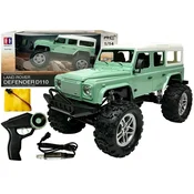 slomart DOUBLE E R/C Avto Land Rover Defender D110 na daljinsko upravljanje, zelen, 7,5 km/h, 1:14