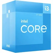 Procesor Intel Core i3-12100F (3.3GHz, 4C/8T, 12MB, 58 W, LGA1700) box, brez grafike, s hladilnikom