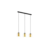 Eglo 79461 - Luster na sajli BOLSANO 3xE27/28W/230V zlatna/crna