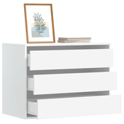Kutna komoda s ladicama bijela 80x41x58cm od konstruiranog drva