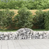 Lucne gabionske košare 7 kom 200x50x40/60 cm pocincano željezo