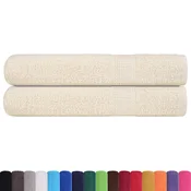 shumee vidaXL Brisače 2 kos krem 100x200 cm 360 gsm 100% bombaž
