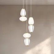 Viokef LED obesna svetilka Shiny, O 60 cm, prozorna/bela, steklo - Dnevna soba/jedilnica - Sodobni - prozoren, bel, bronast, črn