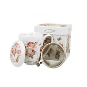 Vrček z infuzerjem Secesja 380ml Porcelanasta roža 380 ml 11,5x10,5x10,5