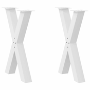 Noge za blagovaonski stol u obliku slova X, 2 kom, bijele, 50 x (72-73) cm, celik