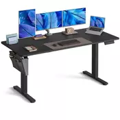 Songmics Višinovno nastavljiva pisalna miza 70x160x72-120 cm črna