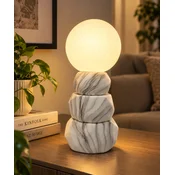 Dekorativna stona lampa sa kuglom SV335, Imitacija mermera, Siva