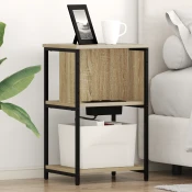 vidaXL Nočna omarica sonoma hrast 38 x 31 x 61 cm Konstruiran les