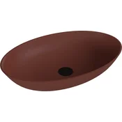 POLYSAN BANERA OVAL 60x40cm Mat Rjava Umivalnik za Desko iz Litih Marmorjev