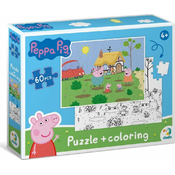 DoDo Peppa Pig obojestranska sestavljanka: V koči 60 kosov