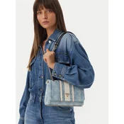 GUESS Torba za čez ramo Noelle kremna / moder denim