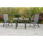 Gardenson Raztegljiva Vrtna Miza Ambia, Steklo, Aluminij, 80-120x70