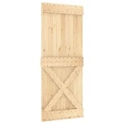Vidaxl Drsna vrata NARVIK Naravna in črna 85 x 210 cm (152,5 cm)