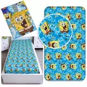 SpongeBob SpongeBob SquarePants, otroško rjuho, rjuho z elastičnim robom, 100% bombaž, 90x200cm+25cm, OEKO-TEX