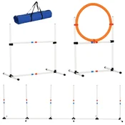 PawHut PawHut 3-delni komplet za agility za pse, komplet za trening hišnih ljubljenčkov, komplet za trening psov s torbo, (5000240054)