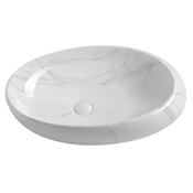 SAPHO DALMA Keramični Umivalnik na Desko 68x44 cm - Carrara Marmor Izgled