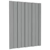 vidaXL Strešni panel 36 pcs Siva 60 x 45 cm Pocinkano jeklo