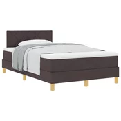 Vidaxl Postelja z vzmetnico z blazino Temno rjava 120 x 200 cm blago