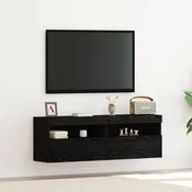 TV zidni ormar s LED svjetlima 2 pcs Crni hrast 60 x 30 x 40 cm