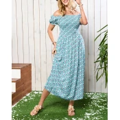 Resti Green womens midi dress with floral pattern - Clothing