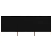 Vidaxl 3-panelni vetrobran tkanina 400x120 cm črn
