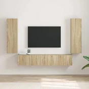 vidaXL TV stenska omara 2 pcs Sonoma 30 x 31 x 100 cm Konstruiran les