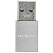 Nedis PROFIGOLD Adapter USB-A/USB 3.2 Gen 1/ vtič USB-A - vtičnica USB-C/ aluminij/ srebrna/ škatla