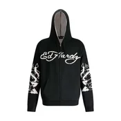 Ed Hardy Pletena jopa Love Kills črna/bela